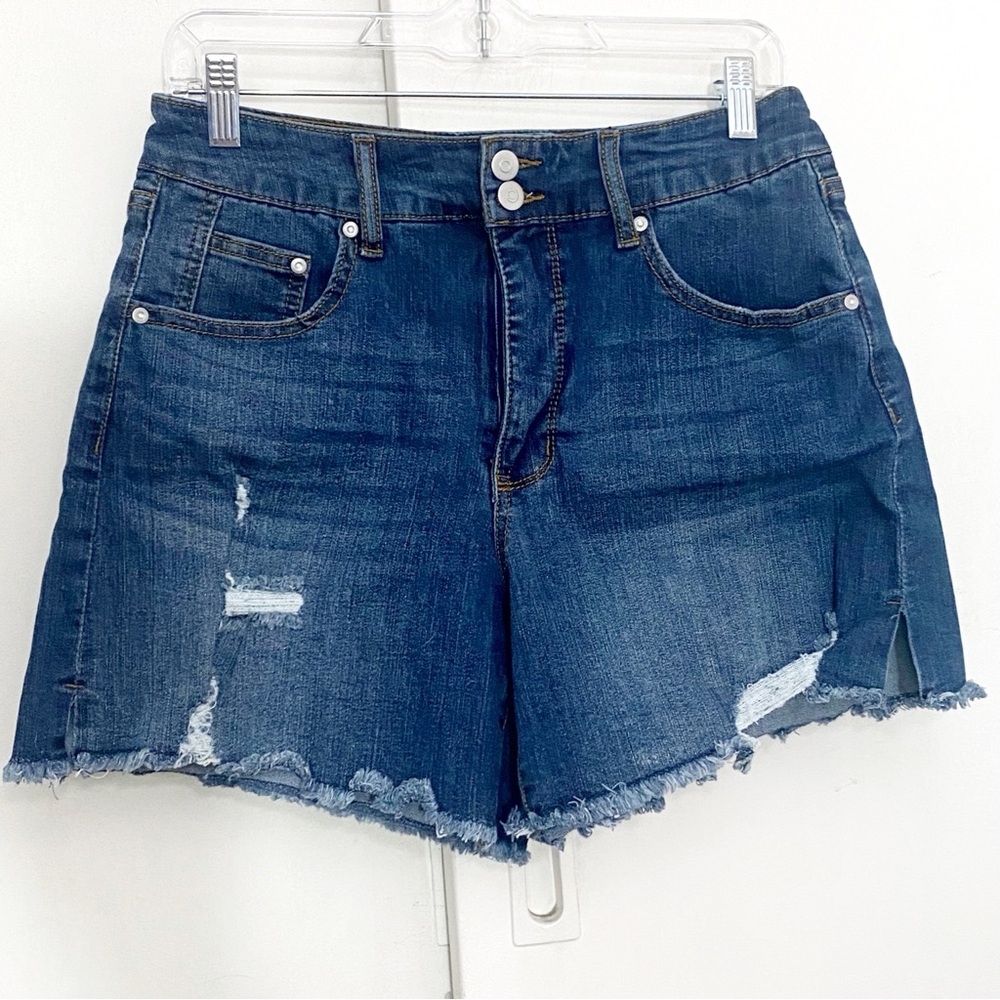 Energie Denim Blue Distressed Women's Denim Jean Cutoff Shorts 11